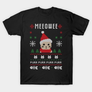 Cat christmas Meow for Christmas Gift Ugly T-Shirt